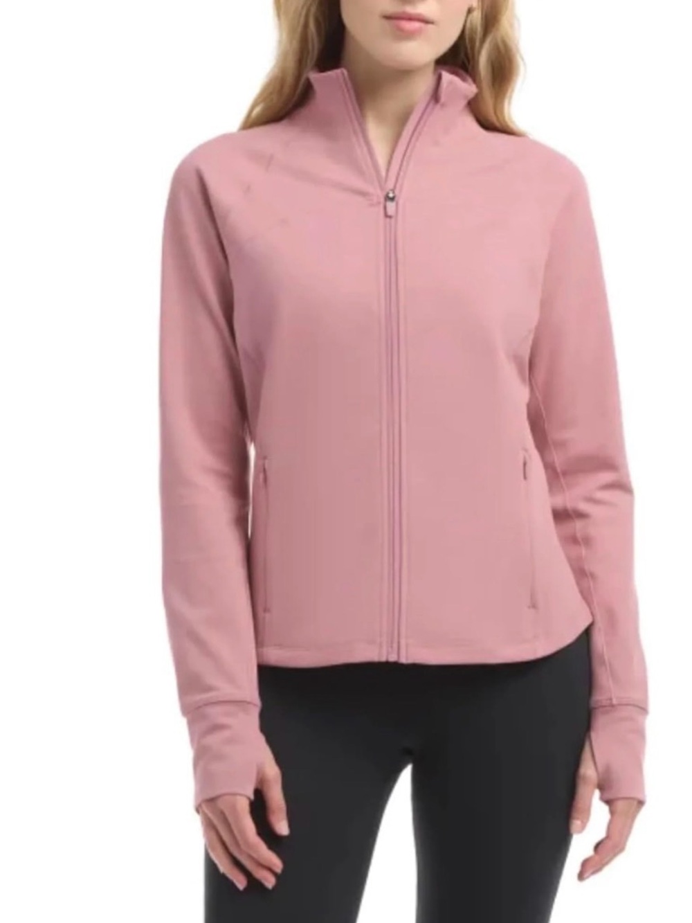 Jockey Women's Satin Stitch Yoga Jacket with Thumbholes